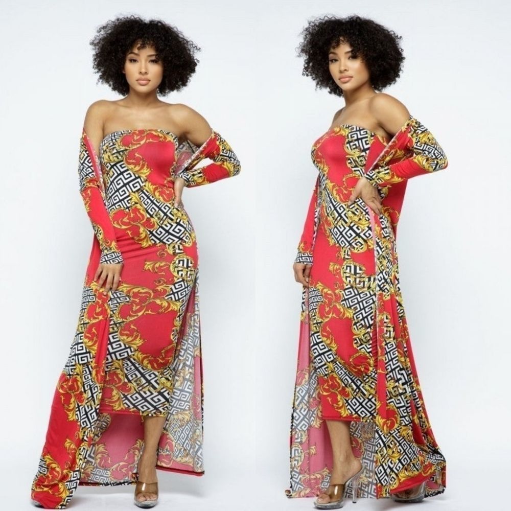 Tube Dress & Cardigan Set